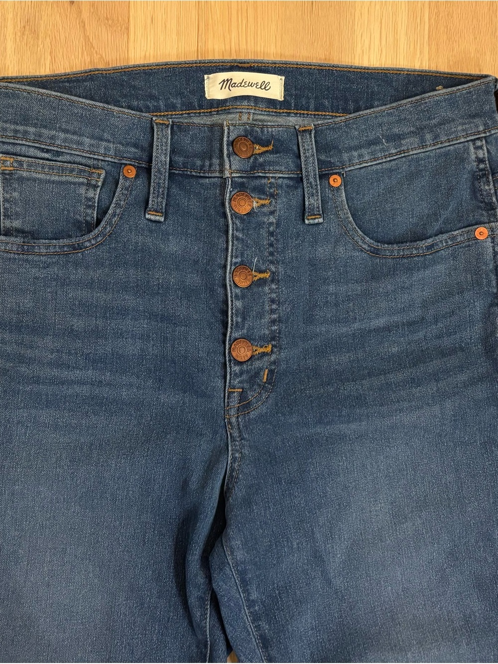 Madewell High-Rise Button-Fly Jeans - Medium Blue